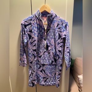 Lily Pulitzer skipper popover girls dress, XL 12-14 purple